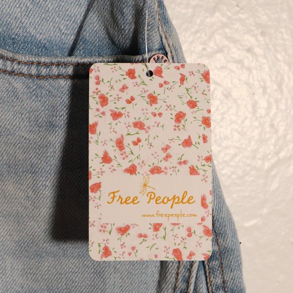 NWT Free People Distressed Light Denim Skirt - Picture 9 of 10